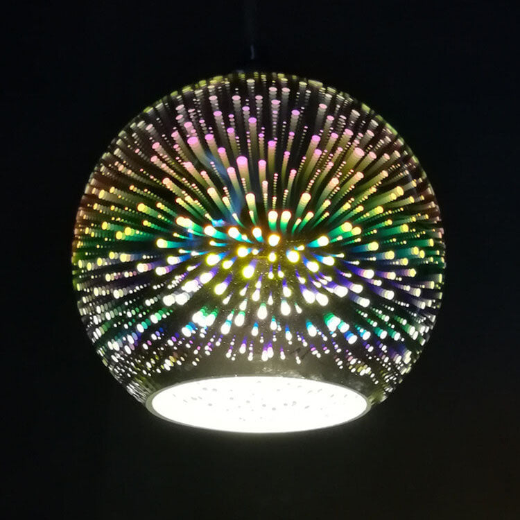 Innovative 3D Fireworks Colored Glass Pendant Lamp with 1 Light Source 