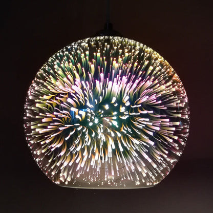 Innovative 3D Fireworks Colored Glass Pendant Lamp with 1 Light Source 