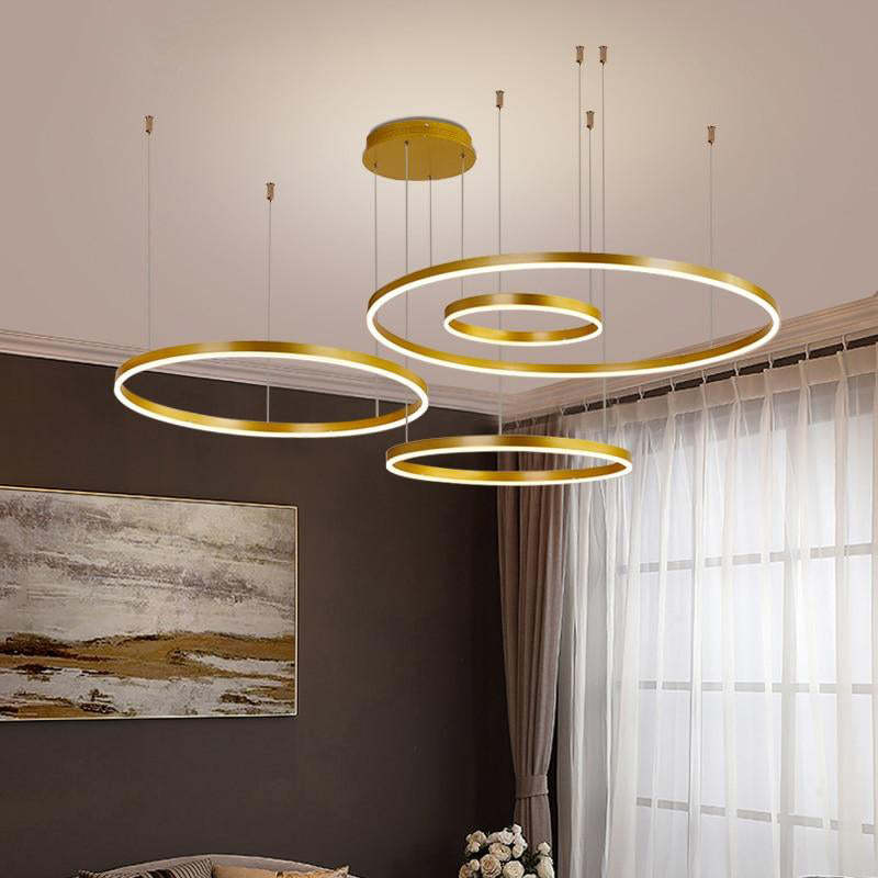 LunaGlow – Elegant Circular Metal Chandelier 