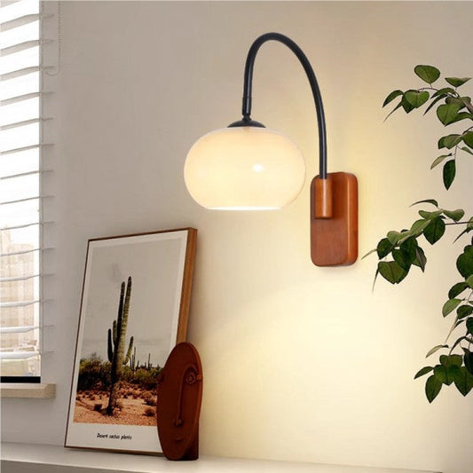 Swivel Bauhaus Wall Lamp in Khaki Glass - Elegant and Flexible