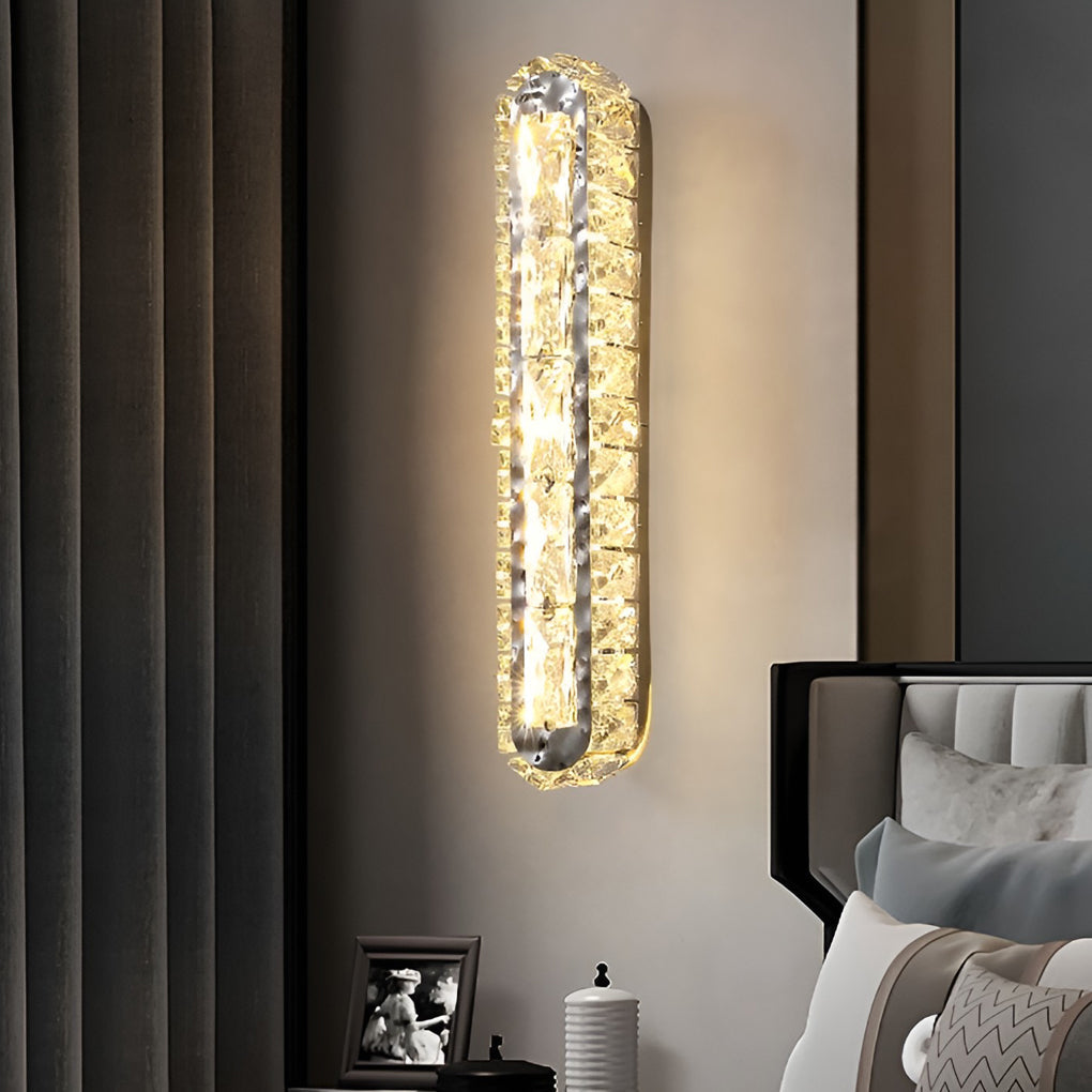 Lumina - Double Strip LED Crystal Modern Wall Lamp with Three-Step Dimming Function