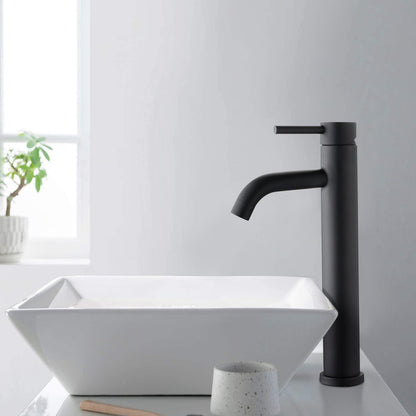 Black Cold Water Single Tap for Washbasin Mounting 