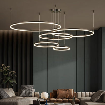 LunaGlow – Elegant Circular Metal Chandelier 