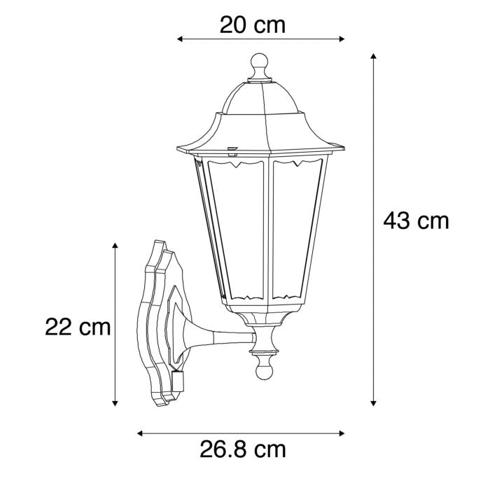 GloedWacht - Outdoor Wall Lantern Black with Motion Sensor