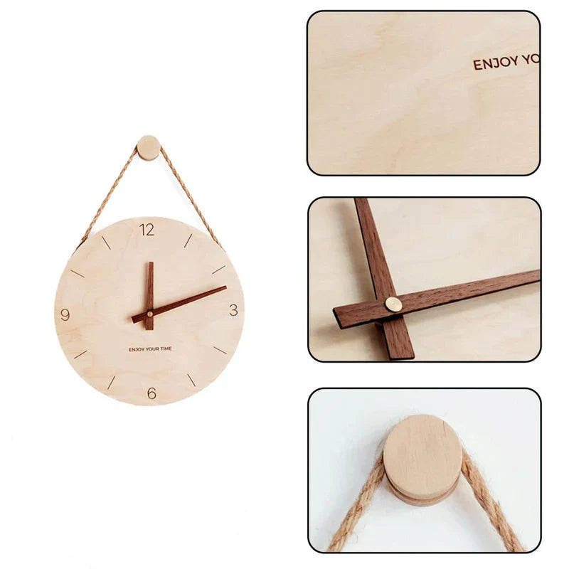 HoutVibe - Simple Wooden Wall Clock