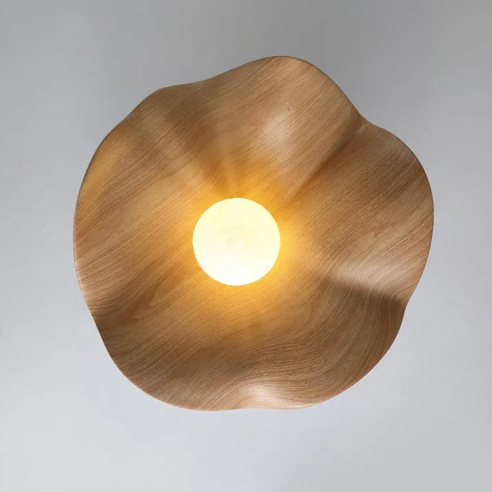 Nordic – Wooden and Resin Lotus Ceiling Lamp 