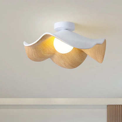 Nordic – Wooden and Resin Lotus Ceiling Lamp 