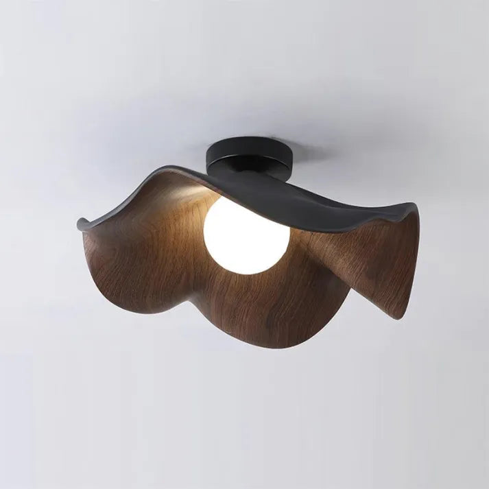 Nordic – Wooden and Resin Lotus Ceiling Lamp 