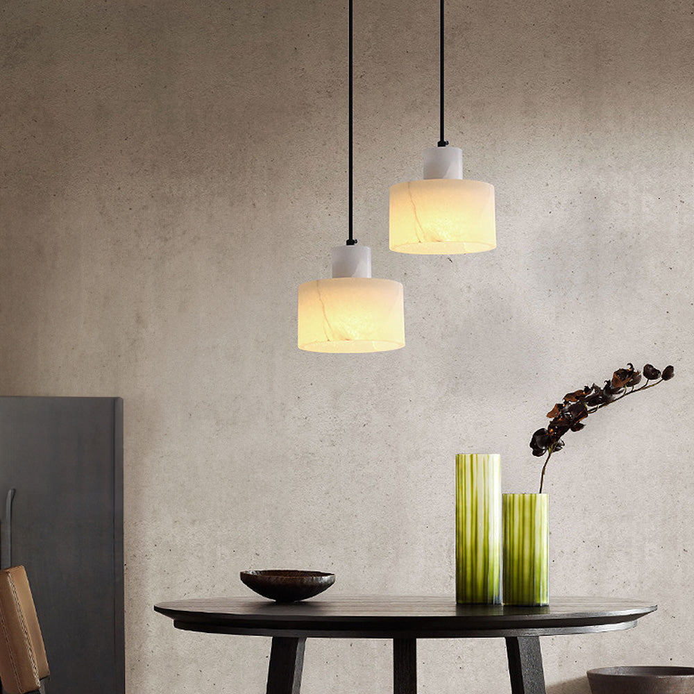 MarbreSimplicite - Scandinavian Pendant Lamp in White Marble