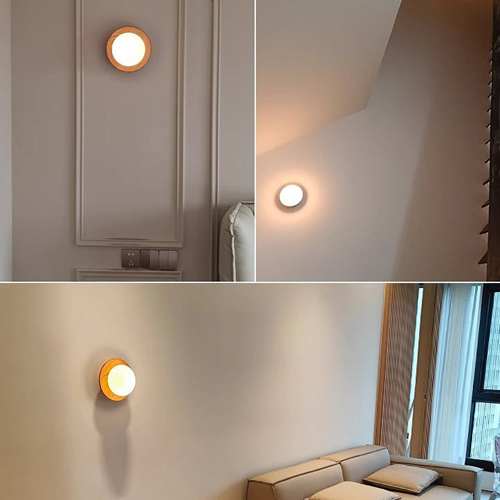 Natural White Wood Wall Lamp - Simple and Elegant Lighting