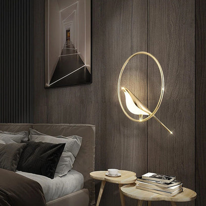 Creative LED Pendant Lamp in the Shape of Birds with Rings