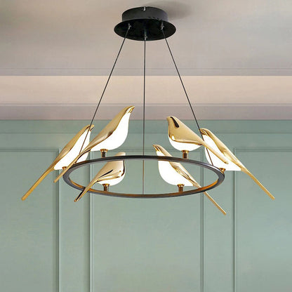 Creative LED Pendant Lamp in the Shape of Birds with Rings