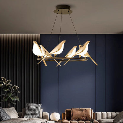 Creative LED Pendant Lamp in the Shape of Birds with Rings