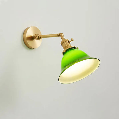 Retro Swivel Arm Glass Wall Lamp - Glass wall lamp with retro swivel arm 