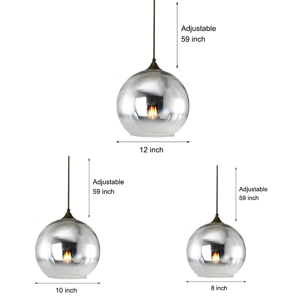 LichtMeester - Modern Globe Design Glass Pendant Lamp with LED Lighting for Kitchen and Dining Room