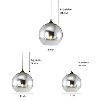 LichtMeester - Modern Globe Design Glass Pendant Lamp with LED Lighting for Kitchen and Dining Room