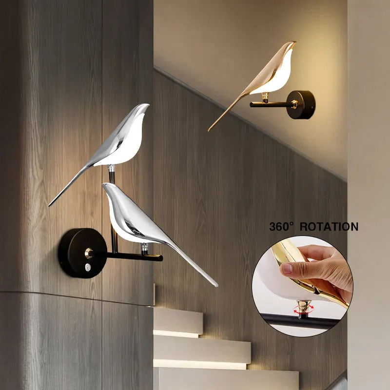 WingSpan - Bird Wall Lamp 360° Rotatable 