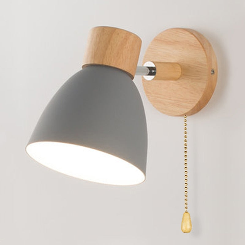 Yadiel - Scandinavian Wooden Hanging Wall Lamp