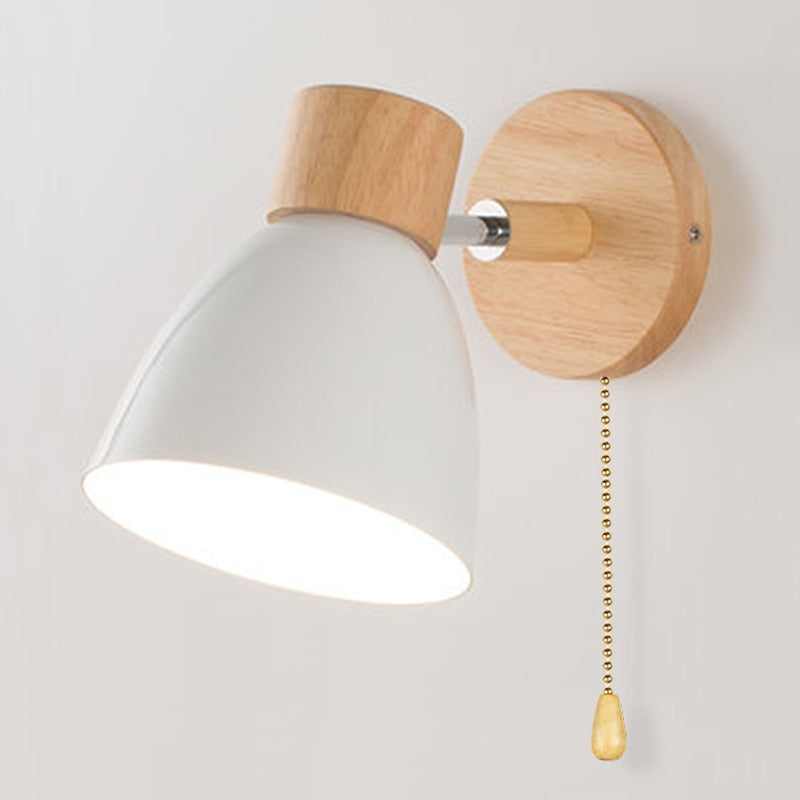 Yadiel - Scandinavian Wooden Hanging Wall Lamp