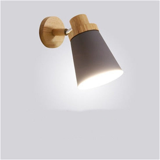 Modern LED Wooden Bedroom Wall Lamp 