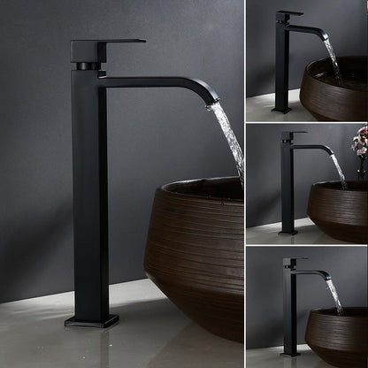 Black Cold Water Single Tap for Washbasin Mounting 