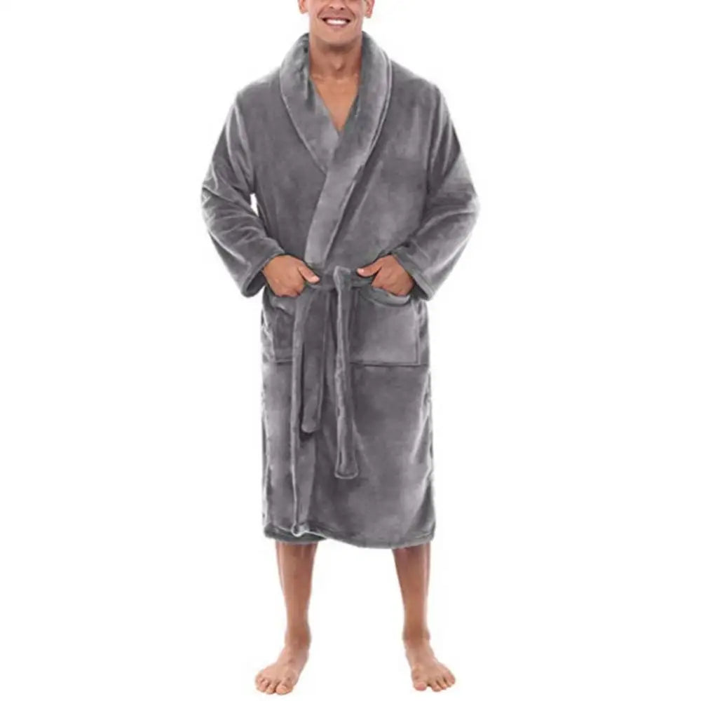 CozyRobe – Fleece Bathrobe with Shawl Collar and Pockets