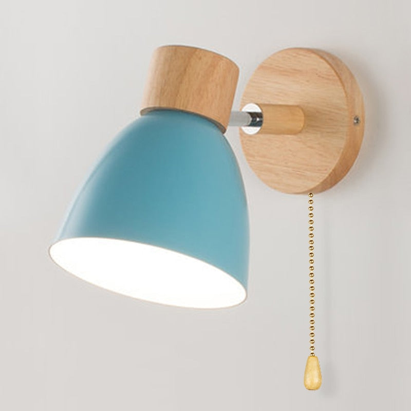 Yadiel - Scandinavian Wooden Hanging Wall Lamp