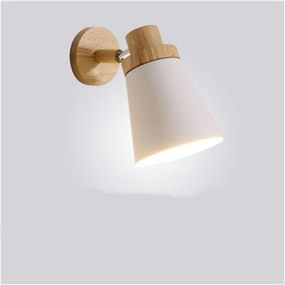 Modern LED Wooden Bedroom Wall Lamp 