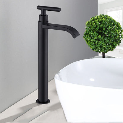 Black Cold Water Single Tap for Washbasin Mounting 