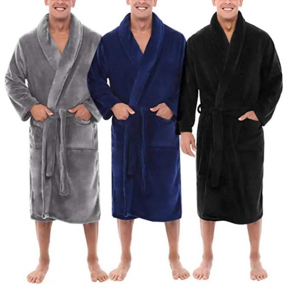 CozyRobe – Fleece Bathrobe with Shawl Collar and Pockets