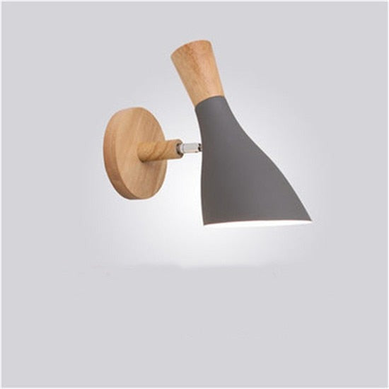 Modern LED Wooden Bedroom Wall Lamp 