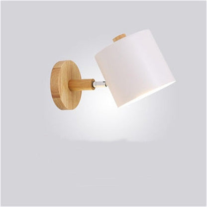 Modern LED Wooden Bedroom Wall Lamp 