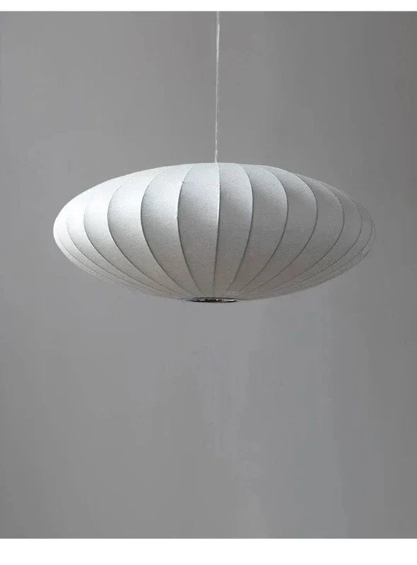 SatinSerenity – Silk Pendant Lamp with Crown