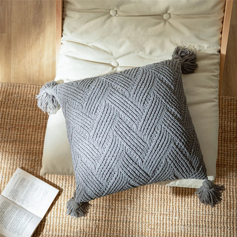 NordicTassel - Chenille Cushion Cover for Home Decor 