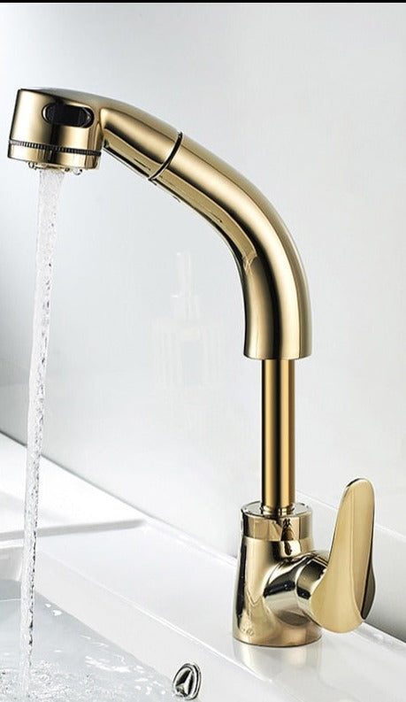 Bathroom Extendable Lift Brass Mixer Tap Faucet 