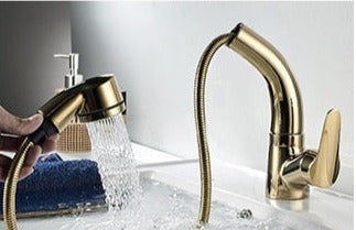 Bathroom Extendable Lift Brass Mixer Tap Faucet 