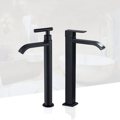 Black Cold Water Single Tap for Washbasin Mounting 