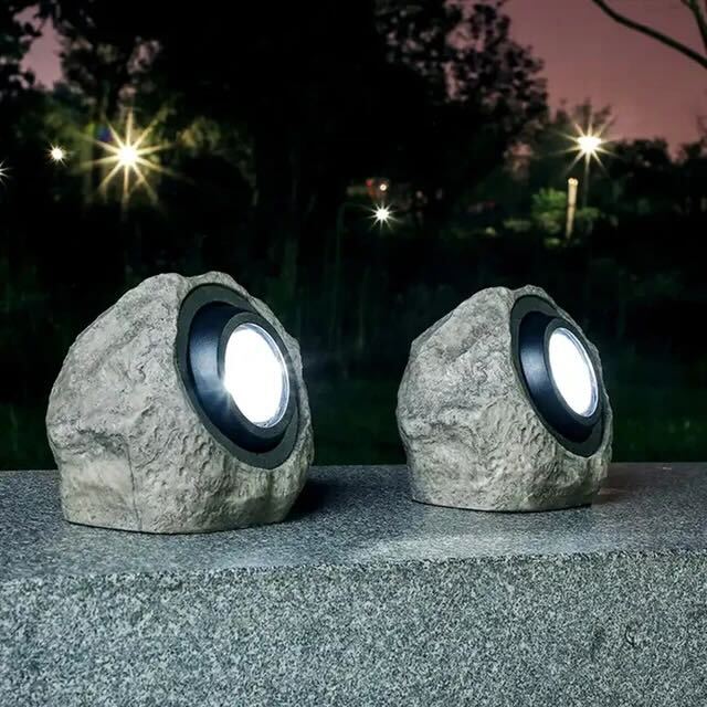 Rocksolar - Outdoor solar lamp in stone 