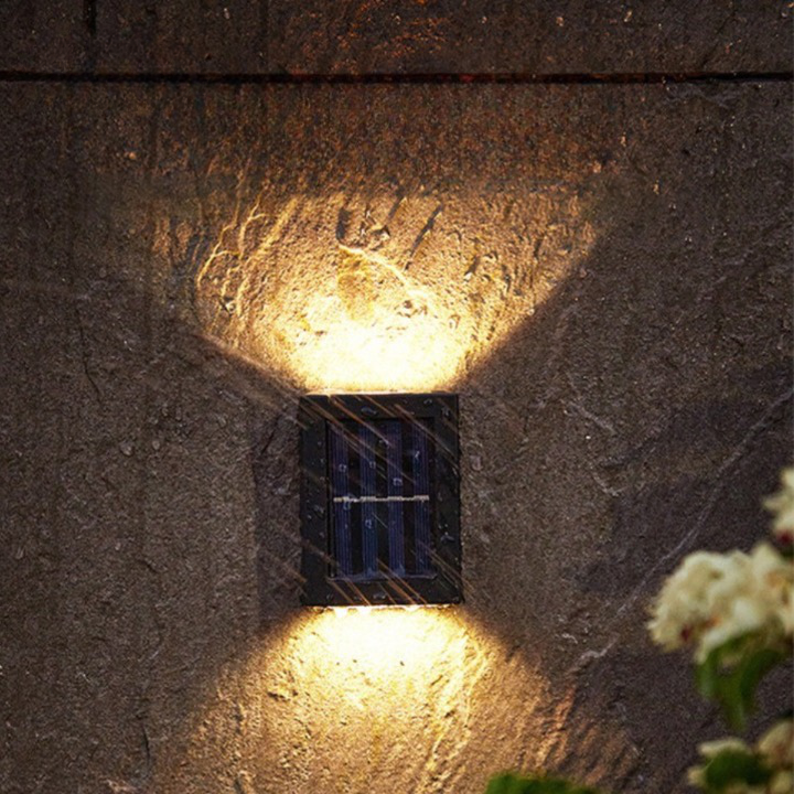 SolarGlow - Wireless LED Solar Wall Lamps Deluxe for a perfect atmosphere in your garden 