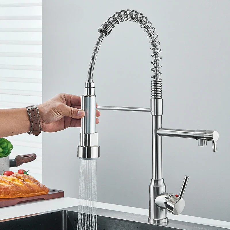 NickelFlex – Kitchen mixer tap with 360° swivel function 