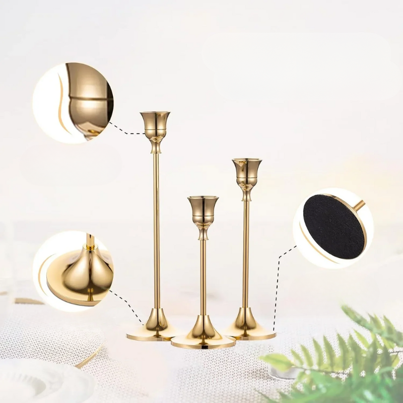 Dreamy Lights - Golden Candle Holders for a Romantic Atmosphere 