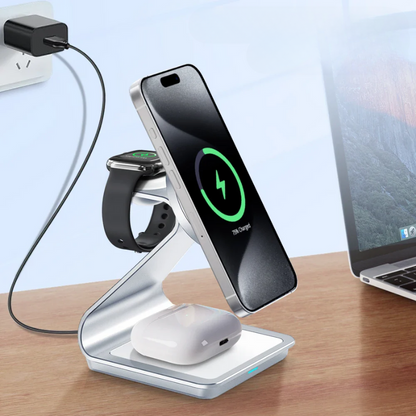 Magnetique - Draadloze Oplader 3 in 1 30W voor iPhone, Apple Watch en AirPods