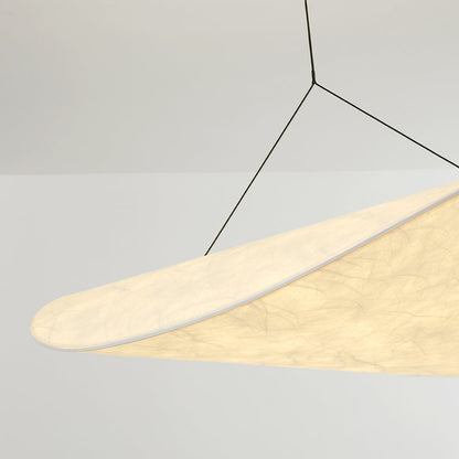 Renée Modern LED Pendant Lamp of Metal and Artificial Silk in White for Sleeping