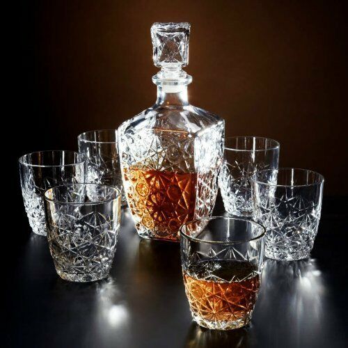 Luxe Whiskey Decanter Set, 7-delig | Inclusief Karaf en Glazen | Perfect Cadeau voor Whiskeyliefhebbers