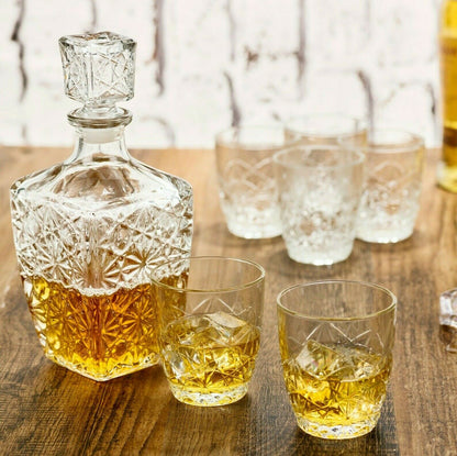 Luxury Whiskey Decanter Set, 7-Piece | Including Carafe and Glasses | Perfect Gift for Whiskey Lovers