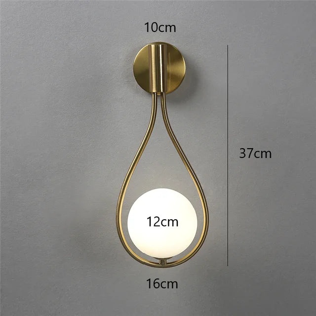 ZenithGlass - Metal Glass Ball Wall Lamp