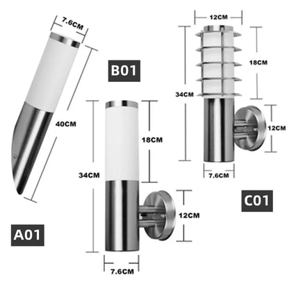 StainlessGlow - Modern Outdoor Stainless Steel Wall Lamps