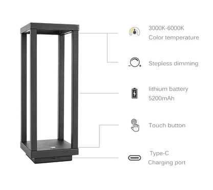 GlowVision - Moderne Draadloze LED Tafellamp