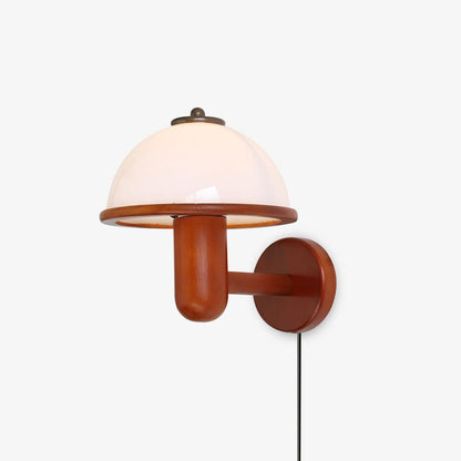 Mushroom Glow - Wooden mushroom wall lamp 