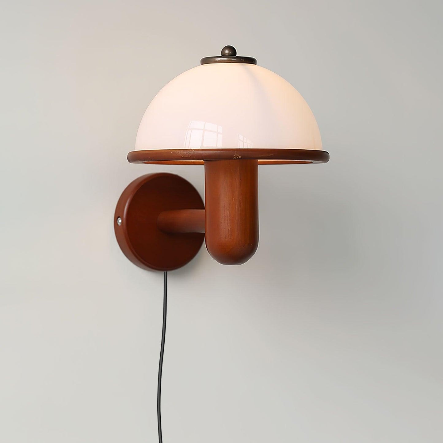 Mushroom Glow - Wooden mushroom wall lamp 